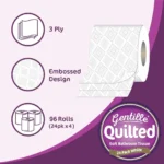 Gentille Quilted 3 Ply Luxury Soft Strong Tissue , Toilet Rolls (Pack of 48 ) - Image 4