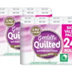 Gentille Quilted 3 Ply Luxury Soft Strong Tissue , Toilet Rolls (Pack of 48 )